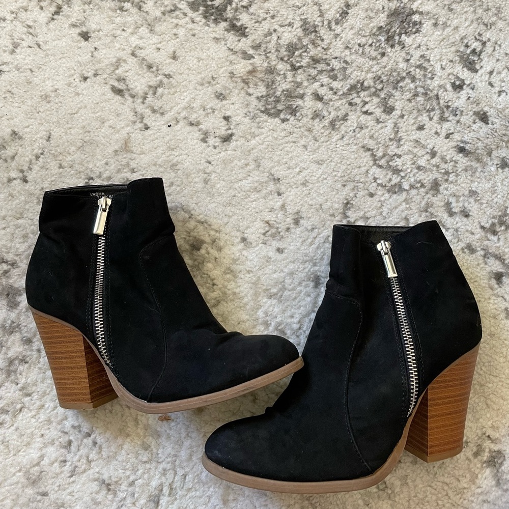 Black booties, size 7